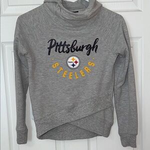 NFL Girls Pittsburgh Steelers Gray Hoodie Size M-10/12